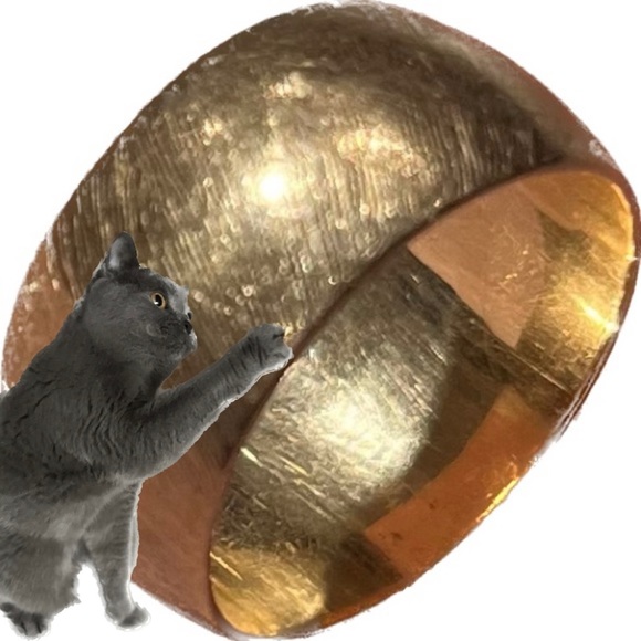 14K SOLID GOLD Brushed Finish Band Ring - 9.4 mm. - Picture 3 of 4